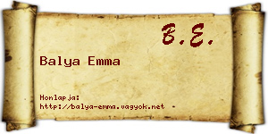 Balya Emma névjegykártya